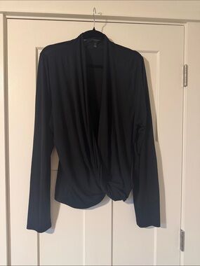 Banana Republic Black Twist-Front Open Top- Threadsoft